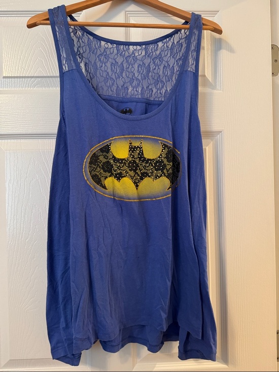torrid Tops - torrid Blue Lace-Back Batman Logo Tank